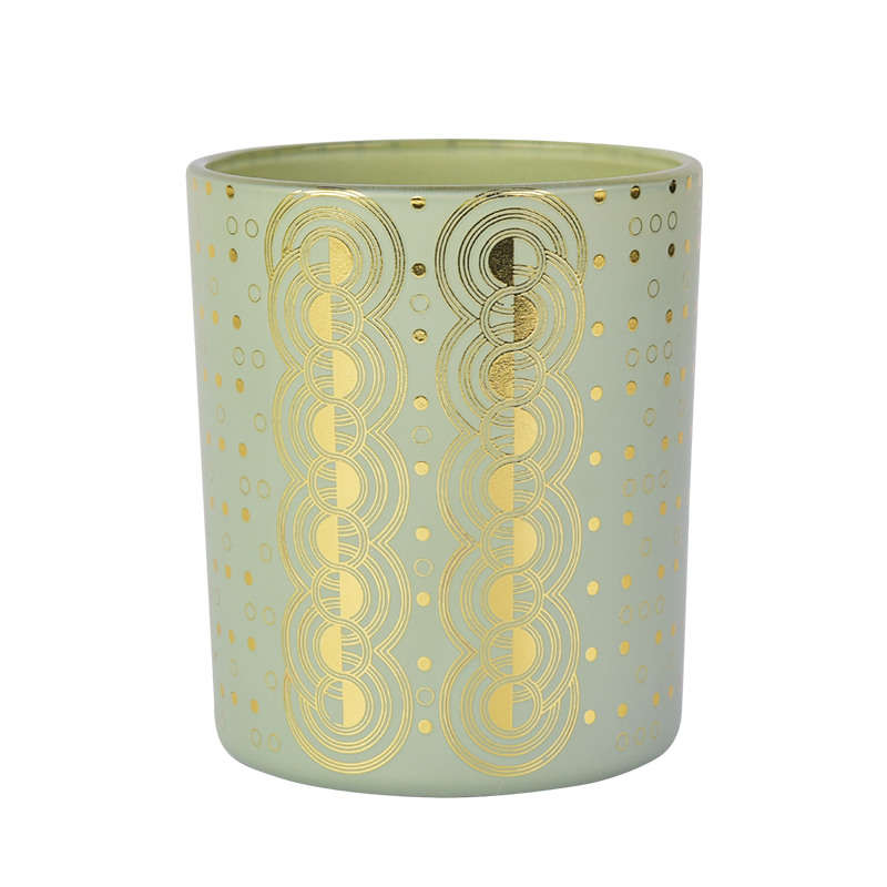 Luxury Decal Printing Glass Candle Jars 300ml Glass Candle Vessels For Christmas Decoration - COPY - e3w2im