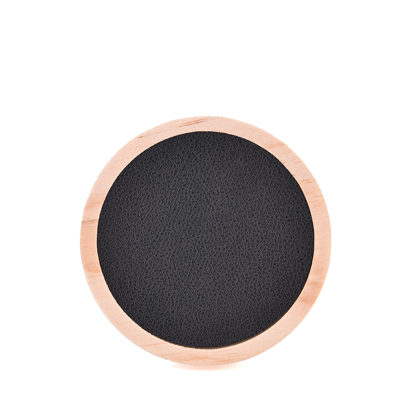 lüks siyah vegan deri ahşap mum kapağı