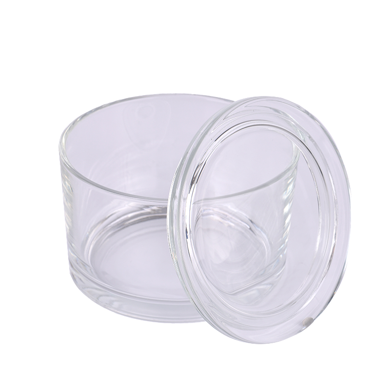 Sıcak satış 3 fitil cam mum kavanozu cam kapaklı