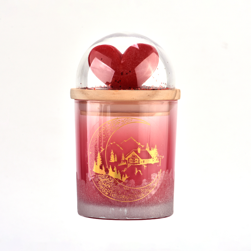 New glass candle jar 10 oz 12 oz with wooden lid, perfect for Christmas Valentine's Day - COPY - pm00jr