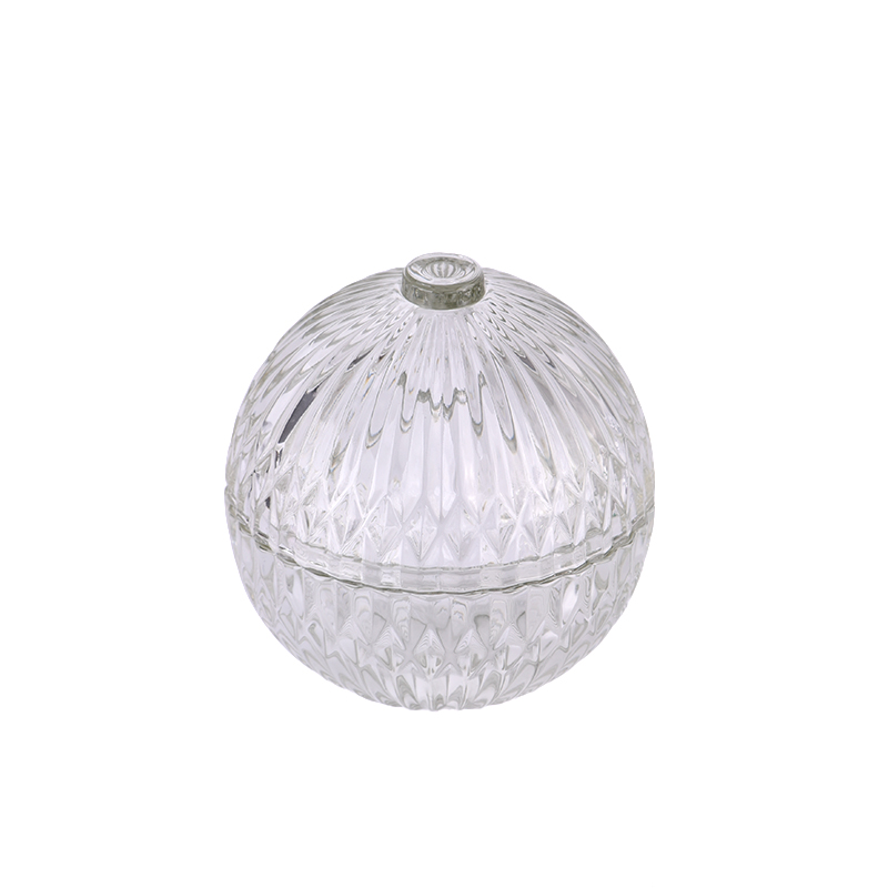 temizle yuvarlak şekilli cam mum kavanozu toptan satış