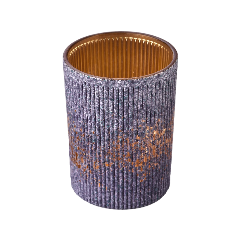 Ev dekorasyonu için 300 ml yeni tasarım şerit cam mum kavanozu