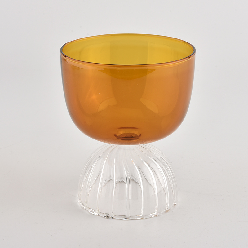 standlı lüks dekoratif borosilikat cam mumluk