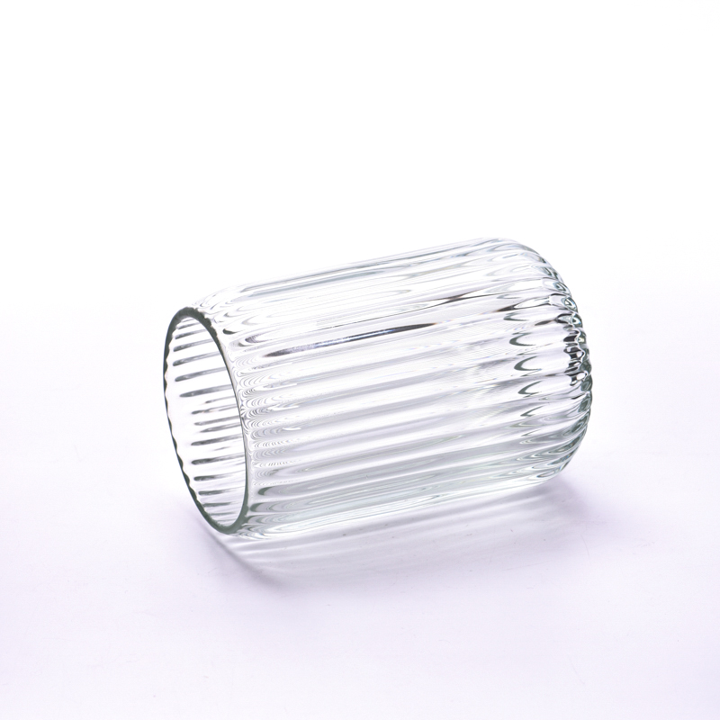 13oz striped clear glass candle jar with round bottom 13oz striped clear glass candle jar with round bottom