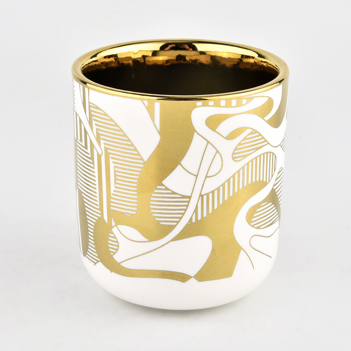 wystrój domu 10 uncji złota grafika ceramiczny słoik na świecę