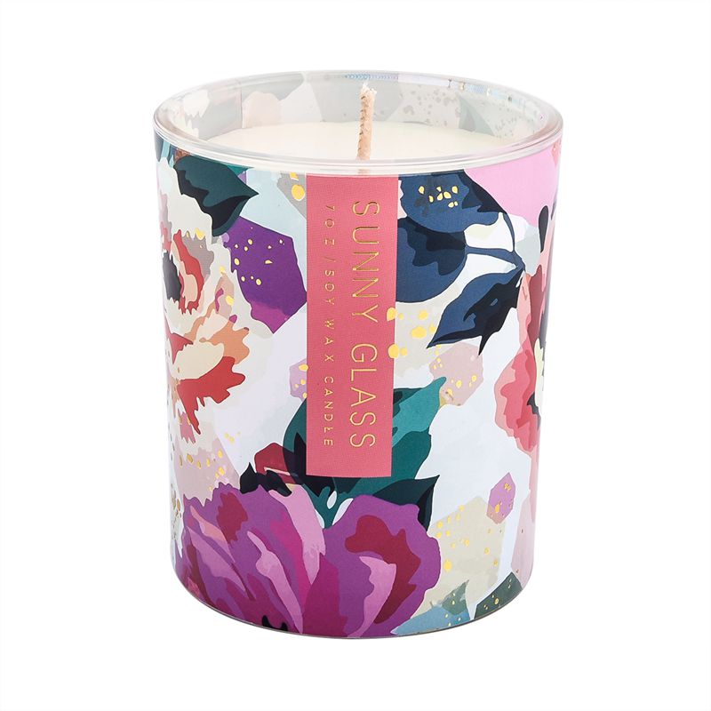 ev dekorasyonu silindir çıkartma baskı cam mum kavanozu