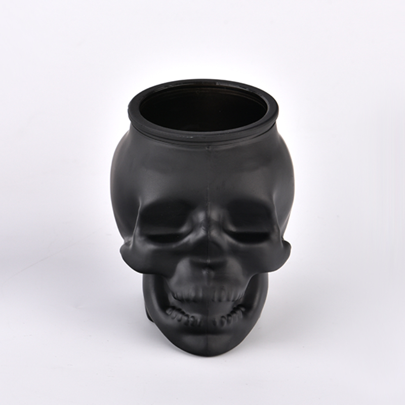 frasco de vela de vidro esqueleto para o feriado de Halloween