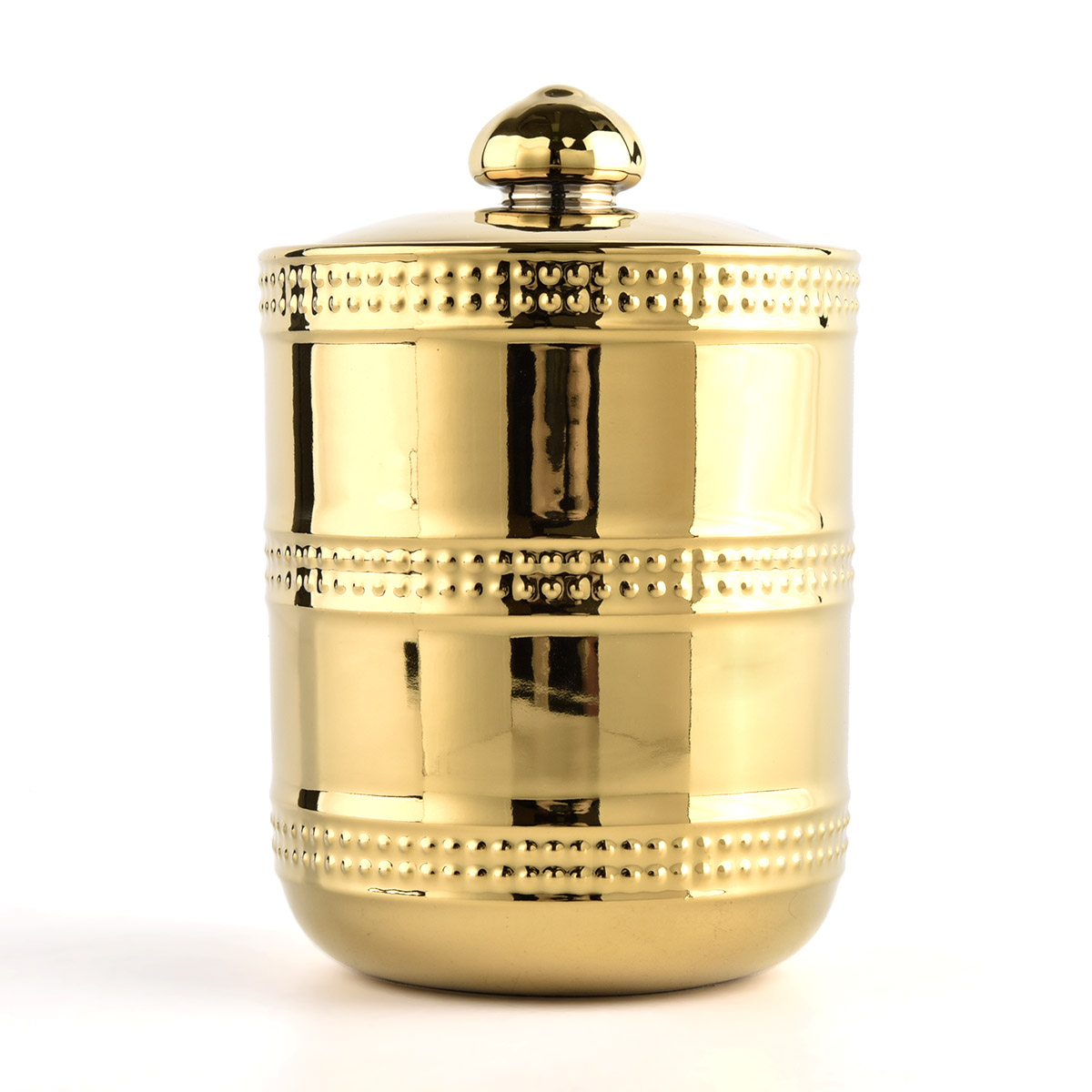 8oz 10oz ev dekoru altın seramik mum kavanozları kapaklı