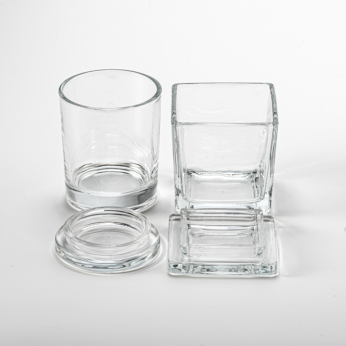 Supplier 3oz 5oz empty clear glass candle jar with glass lid for home deco Supplier 3oz 5oz empty clear glass candle jar with glass lid for home deco