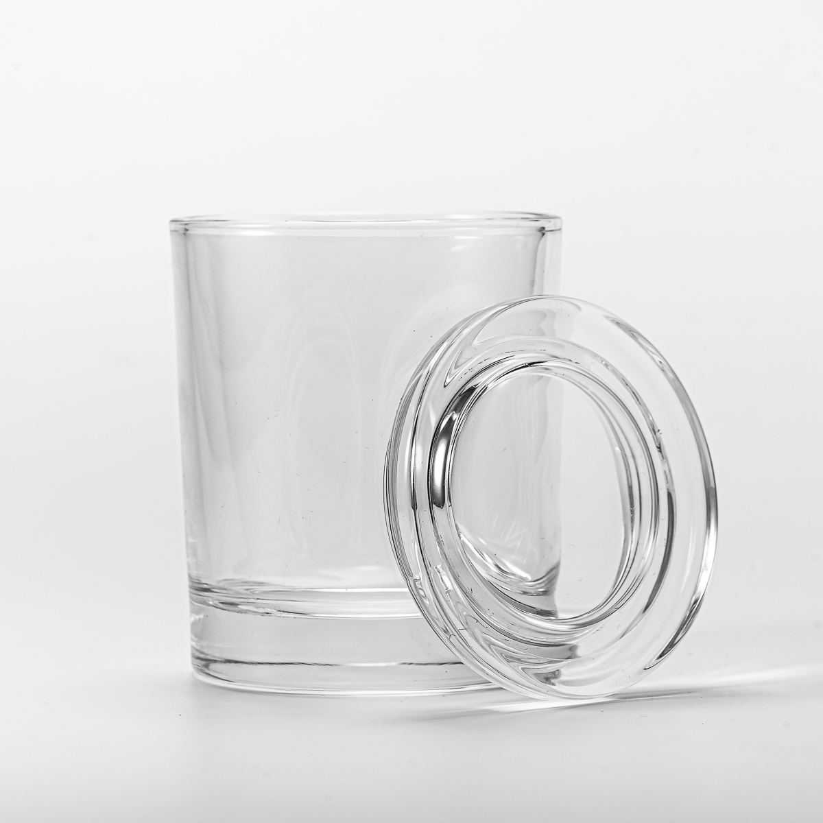 Supplier 3oz 5oz empty clear glass candle jar with glass lid for home deco Supplier 3oz 5oz empty clear glass candle jar with glass lid for home deco