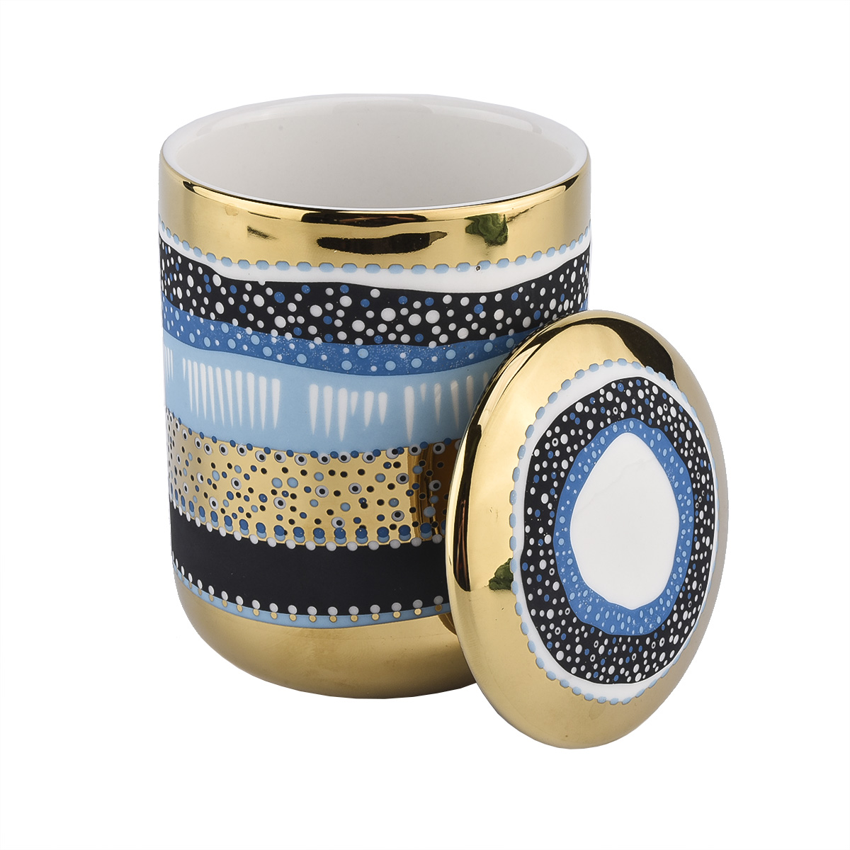 Lucrări de artă de vopsea de mână din ceramică de lux și decalare a lumânărilor de imprimare