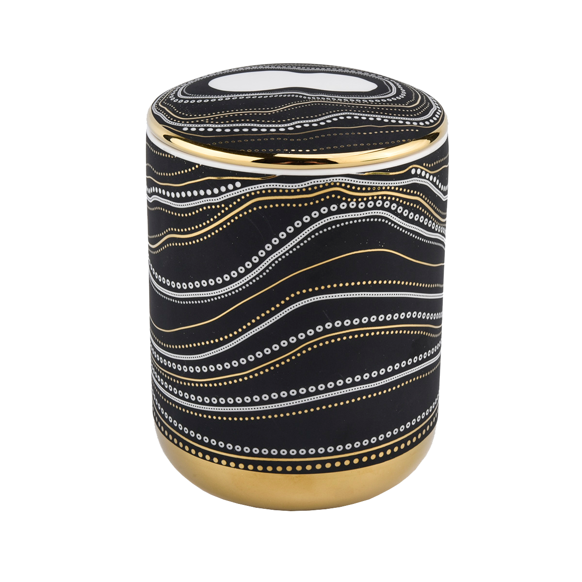 luxury 10oz artwork black ceramic jar with lid luxury 10oz artwork black ceramic jar with lid