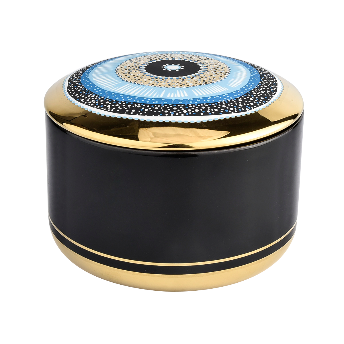 হোম সজ্জা 3 id াকনা সহ 3 উইক সিরামিক মোমবাতি জার