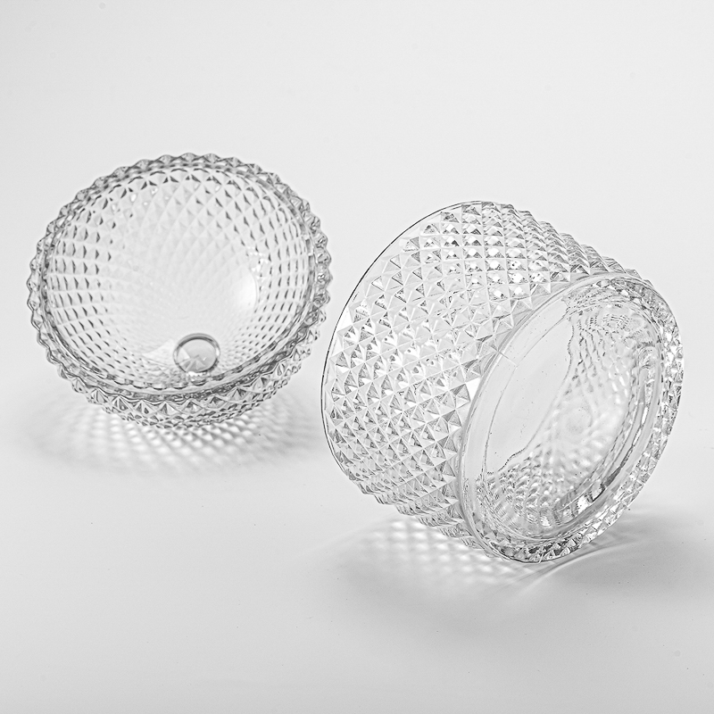 Wholesale luxury empty glass candle container with lid