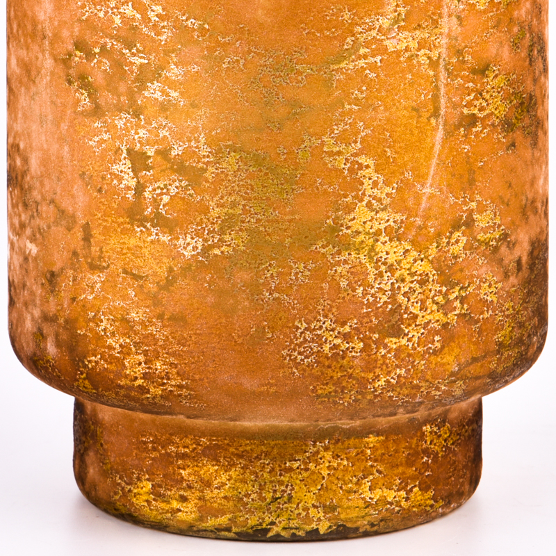 Supplier 1200ml foil gold glass candle jar with step home decor