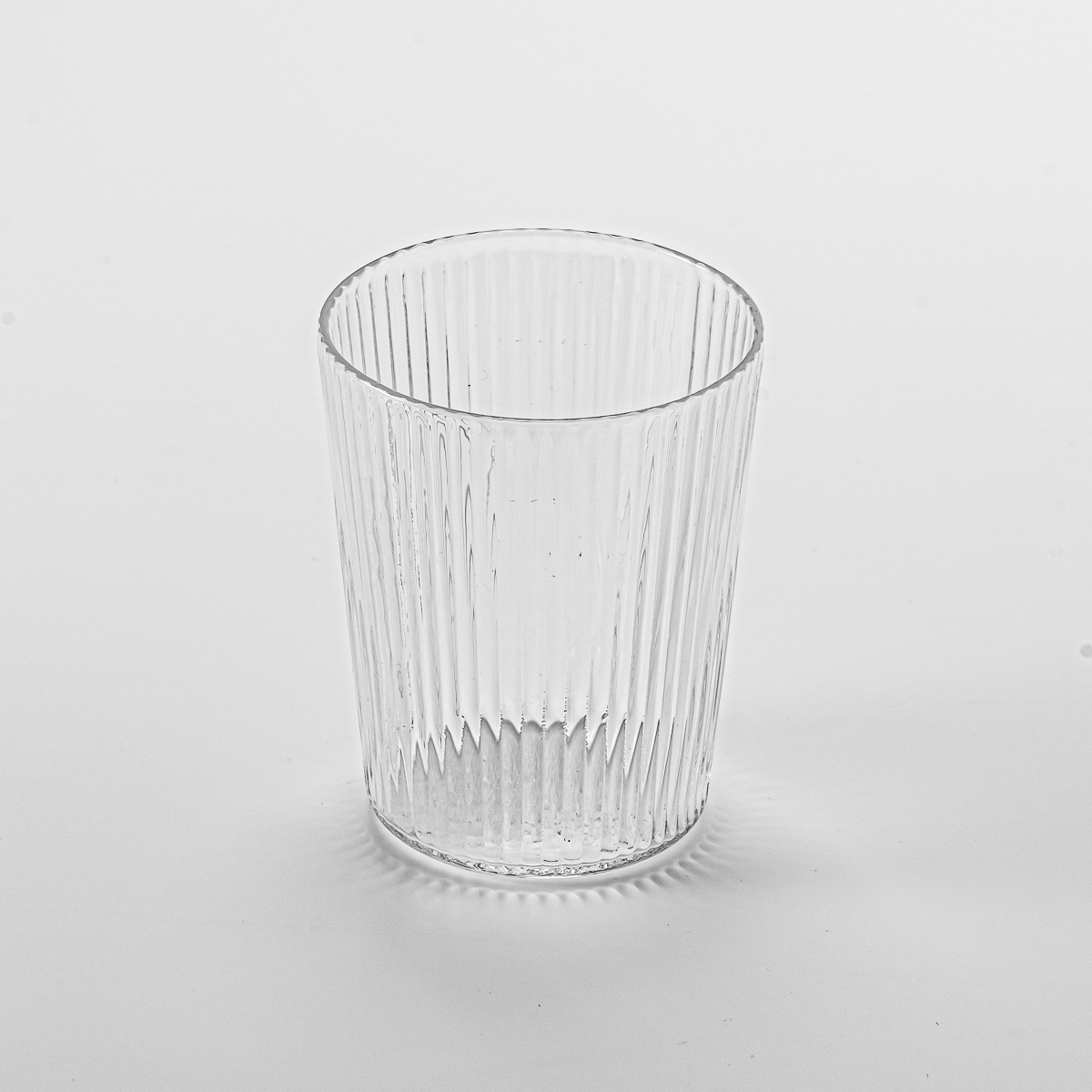 Luxury custom striped clear glass candle jar for home decor - COPY - qelwo6