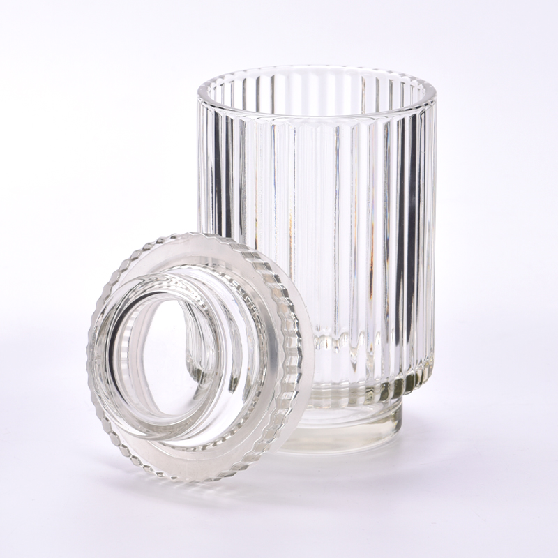 22 унции полосатые стеклянные банки с крышками