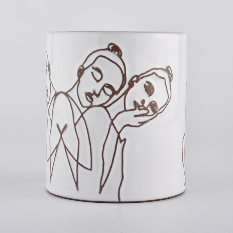 Supplier 400ml 450ml 500ml luxury artwork ceramic candle holder