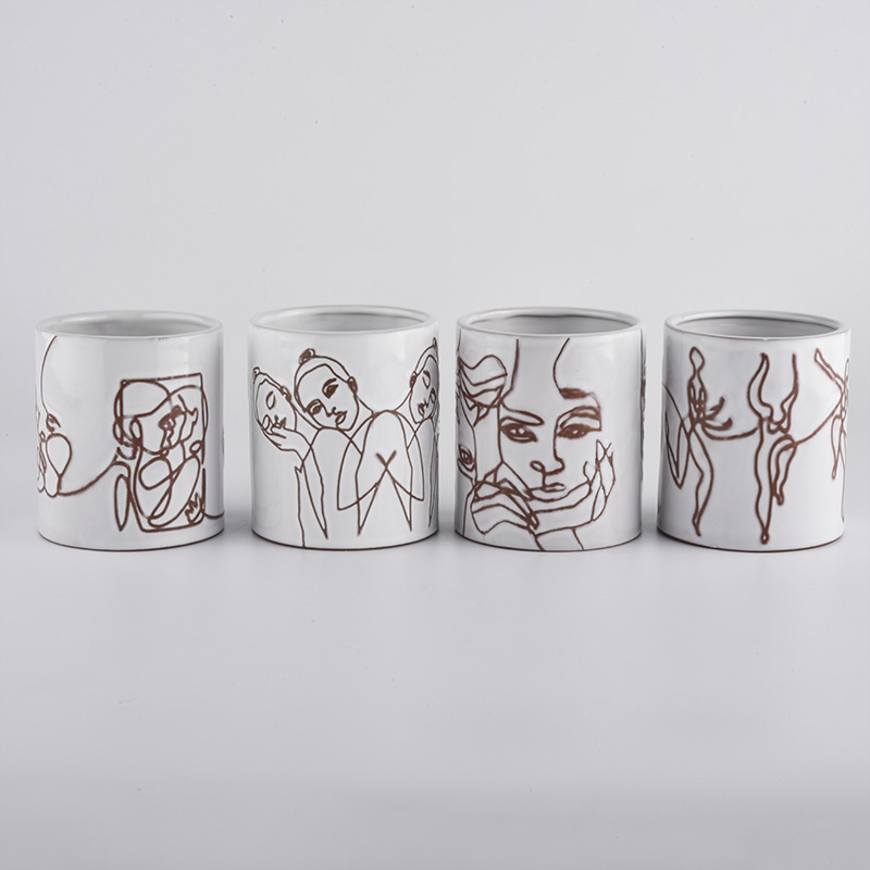 Supplier 400ml 450ml 500ml luxury artwork ceramic candle holder