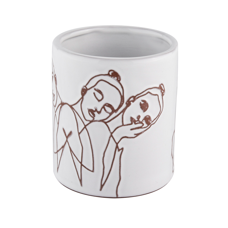 Supplier 400ml 450ml 500ml luxury artwork ceramic candle holder