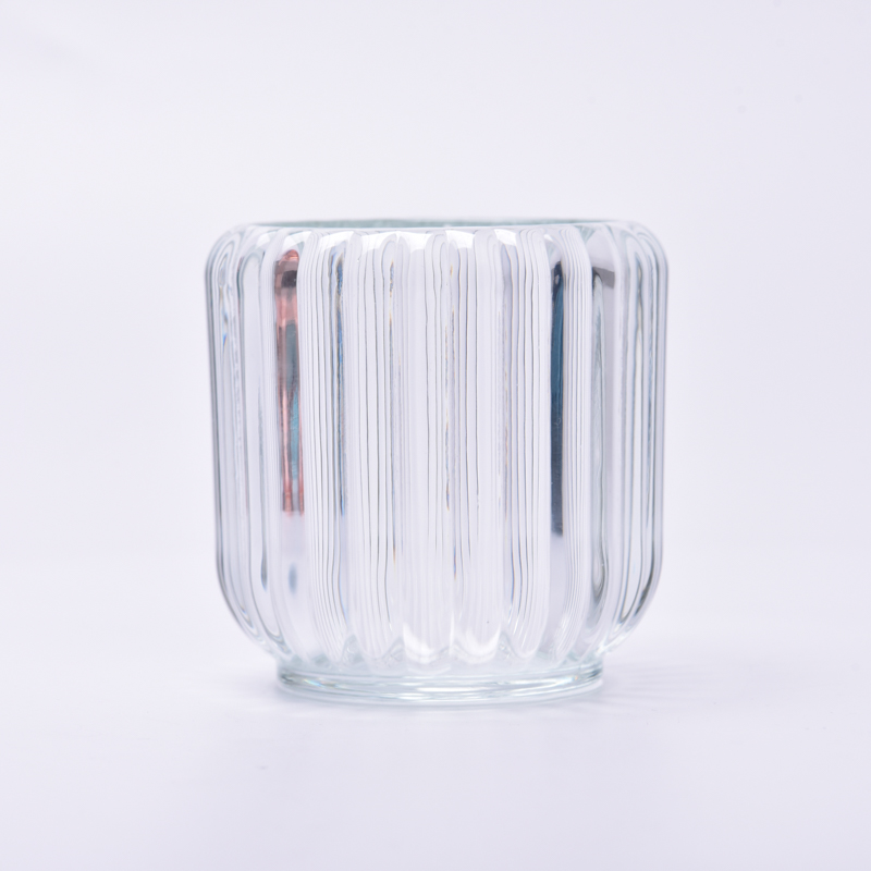 Unique transparent vertical glass candle jar wholesale
