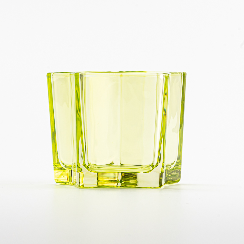 4 oz scented candle green glass container star shape