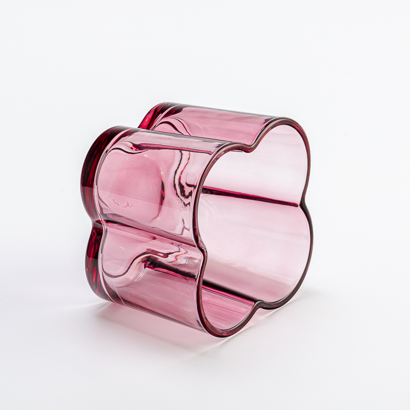 Flower Shaped Transparent purple Glass for Candle Making