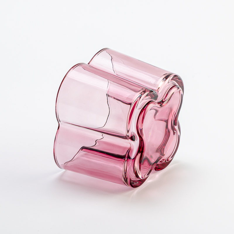 Flower Shaped Transparent purple Glass for Candle Making