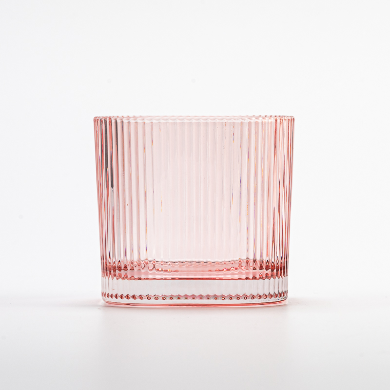  Wholesale Pink Stripe Glass for Candle Making