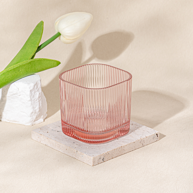  Wholesale Pink Stripe Glass for Candle Making
