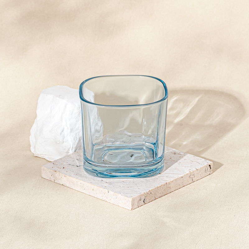 Custom square glass candle jar wholesale