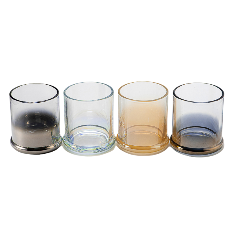 Supplier Custom 10oz 12oz yellow gradient glass candle jars for wholesalers as family gifts