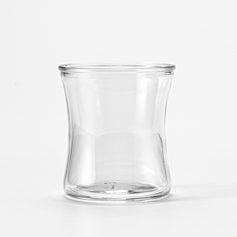 Lieferant 150 ml einzigartige Form kleiner Kapazität Glas klares Gefäß Duft Sojalkerzenglas Glas