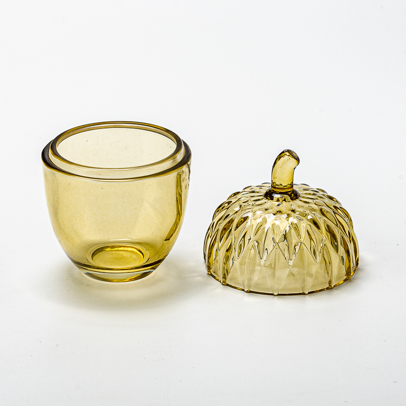 small size glass cnadle jar with lid small size glass cnadle jar with lid