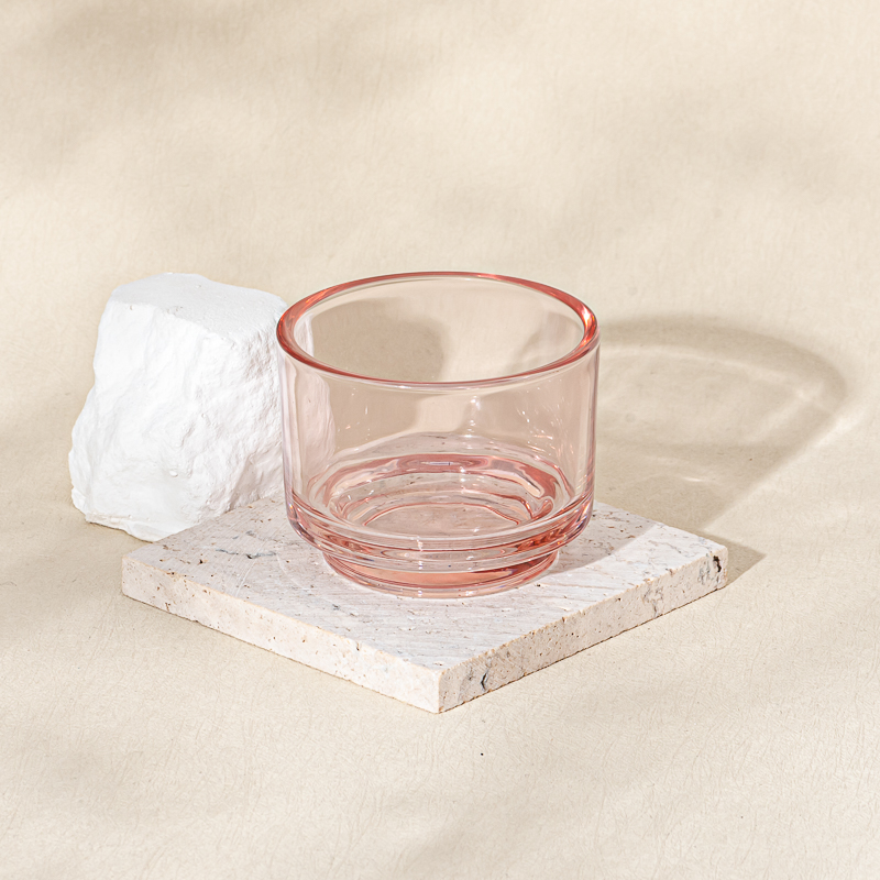 luxury empty glass candle container with steps