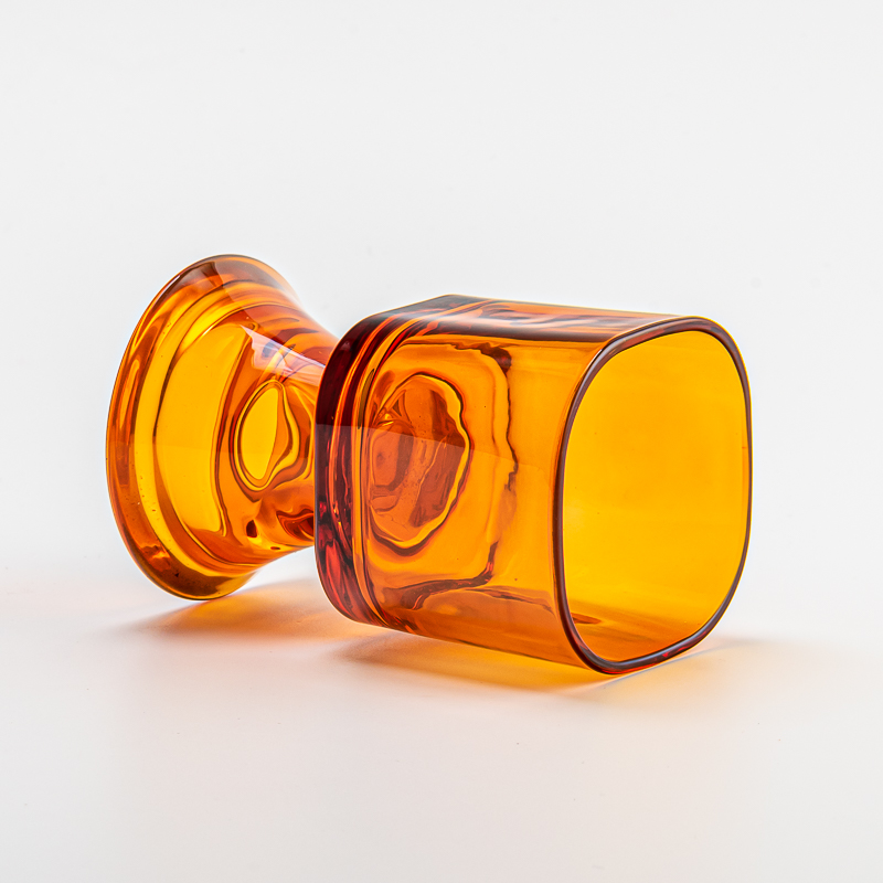 amber color glass candle jar with stand amber color glass candle jar with stand