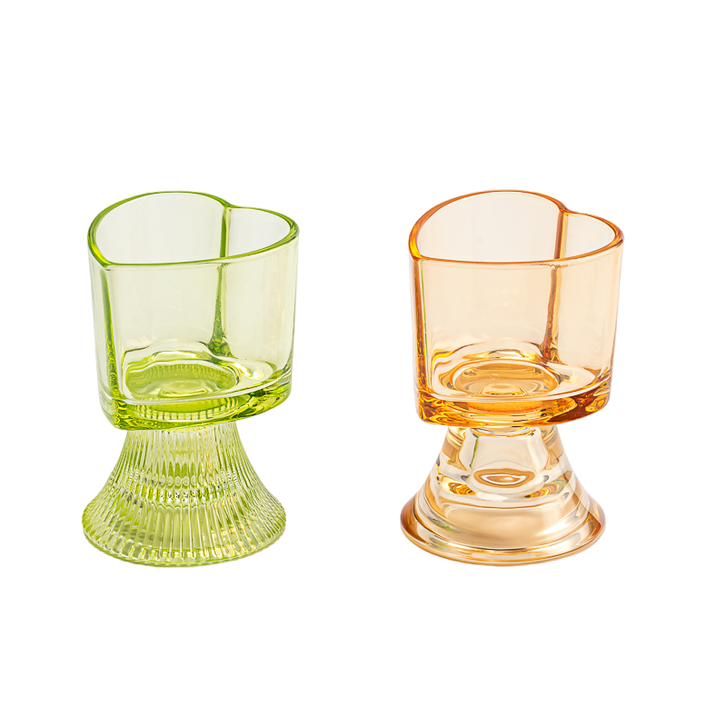 Wholesale 170ml home decor sage heart shape glass candle holder Wholesale 170ml home decor sage heart shape glass candle holder