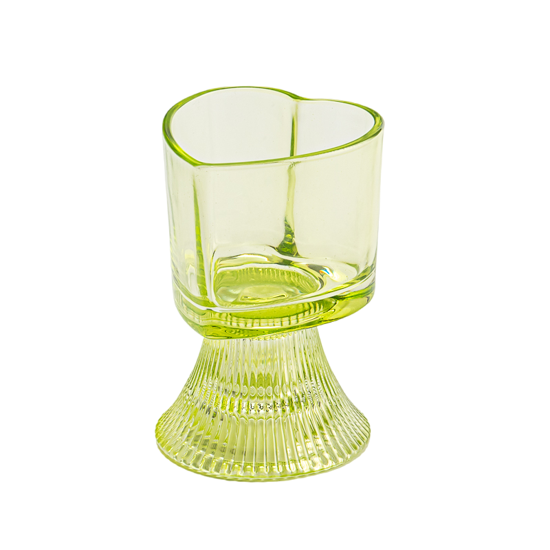 Toptan 170ml ev dekoru adaçayı kalp şekli cam mum tutucu