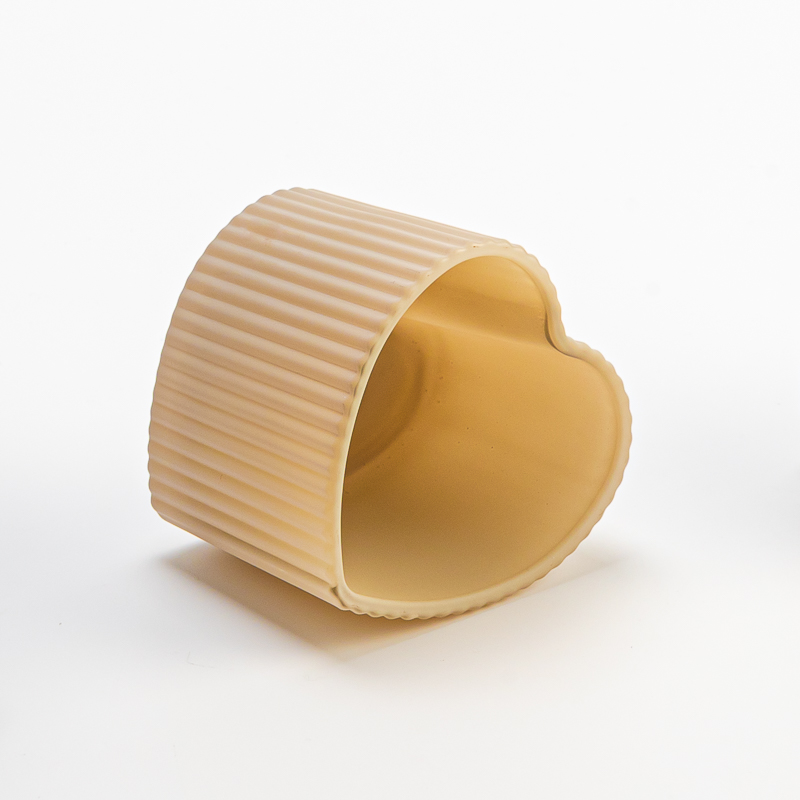 Heart Shape Frosted glass candle vessel votive candle jar Heart Shape Frosted glass candle vessel votive candle jar
