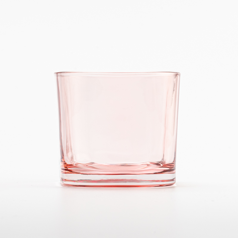 pink square small glass candle jar pink square small glass candle jar