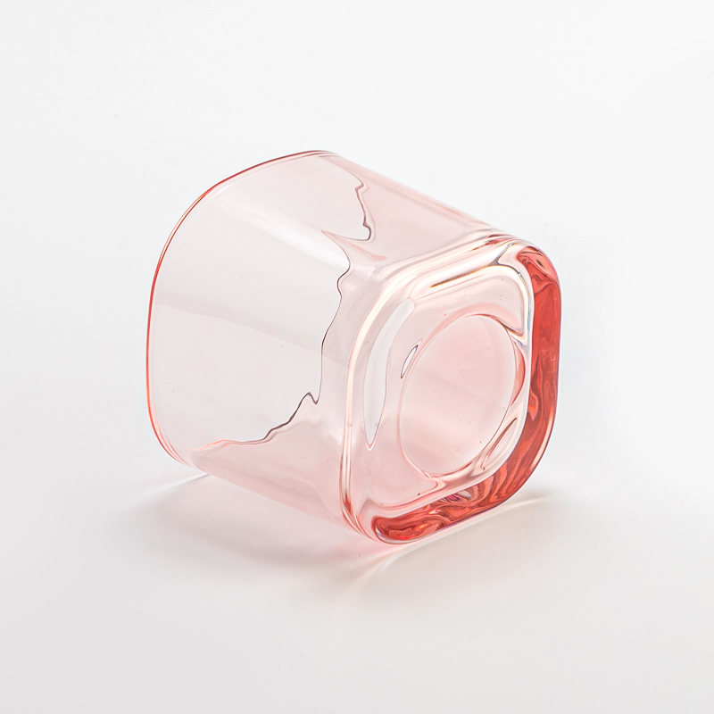 pink square small glass candle jar pink square small glass candle jar