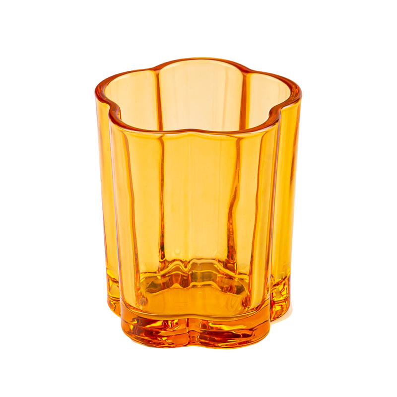 豪華な5オンスのフラワーガラスキャンドルジャー