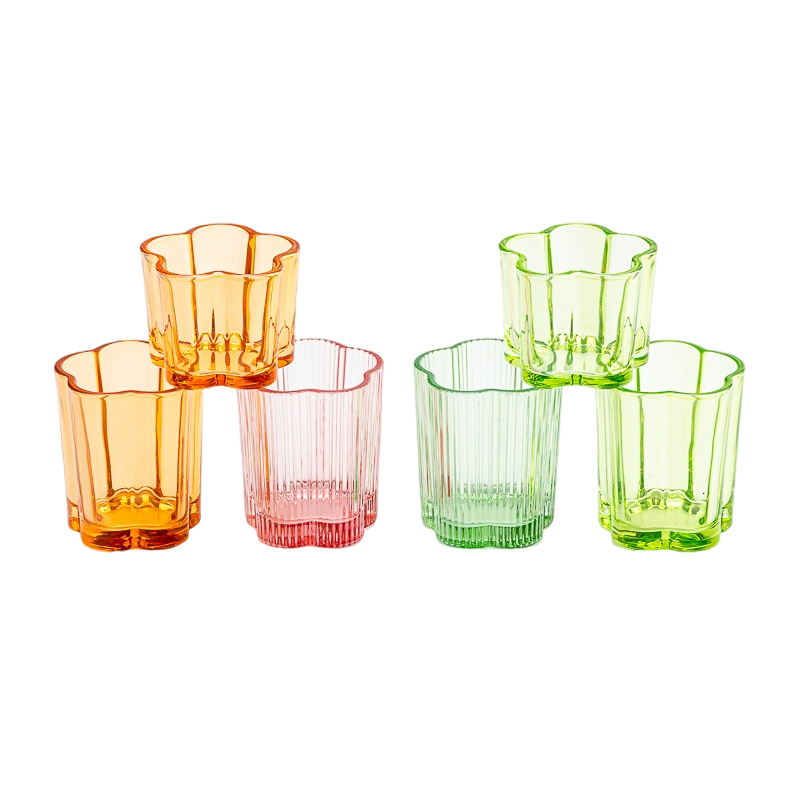 home decor 5oz pink glass candle votive