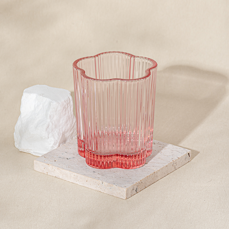 home decor 5oz pink glass candle votive