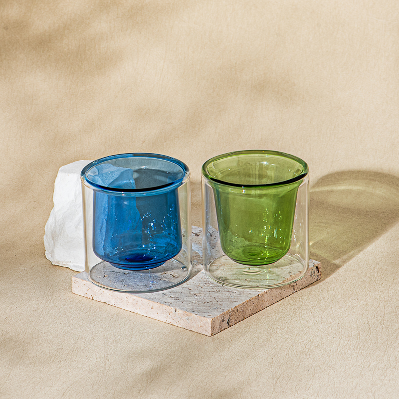 Supplier 68ml Glass cup soy candle container high borosilicate double layer Supplier 68ml Glass cup soy candle container high borosilicate double layer