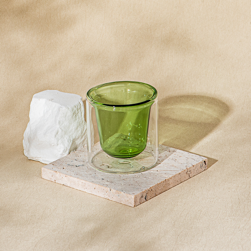 Supplier 68ml Glass cup soy candle container high borosilicate double layer