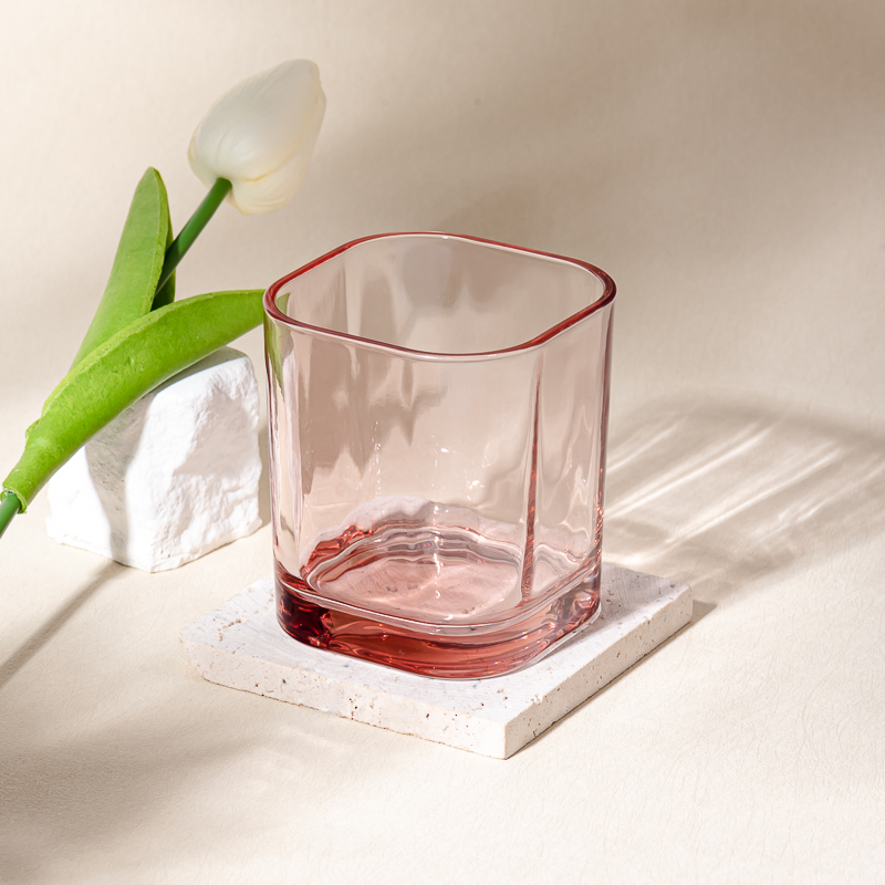 Wholesale luxury 8oz square glass candle jar