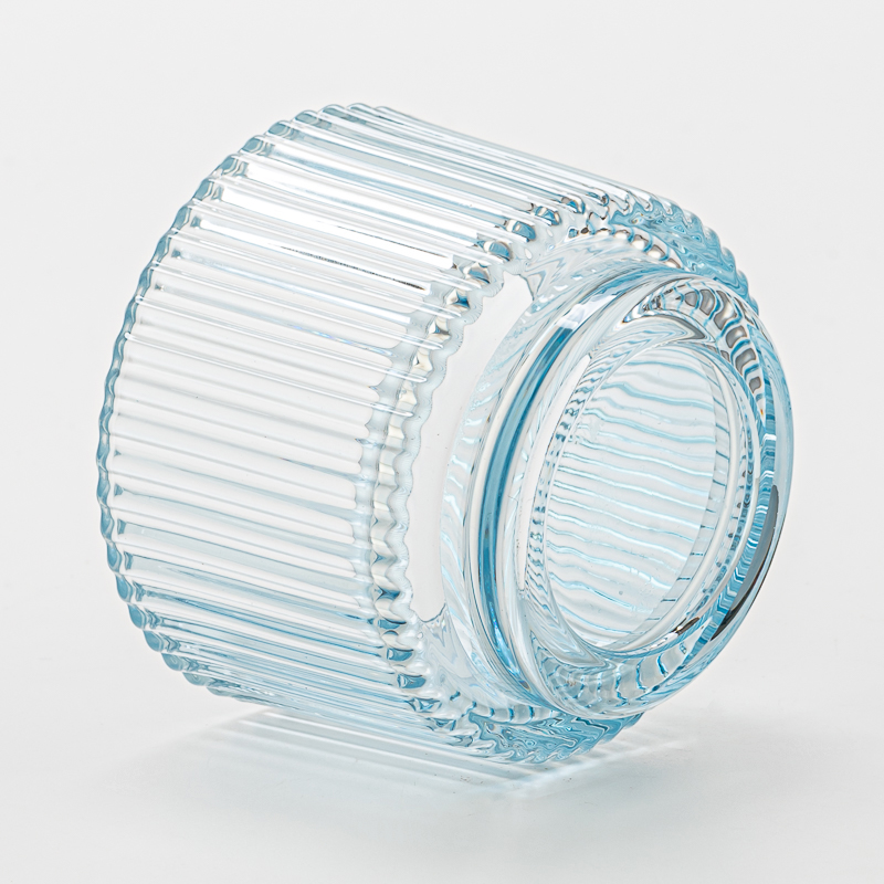 Wholesale stripe glass candle vessel with home decor