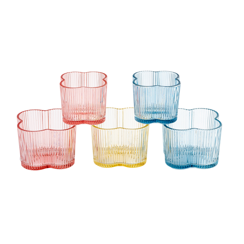  Wholesale transparent yellow glass candle vessel