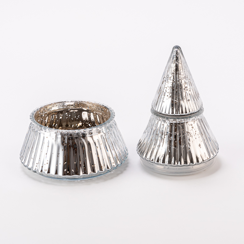 christmas glass tree candle holder